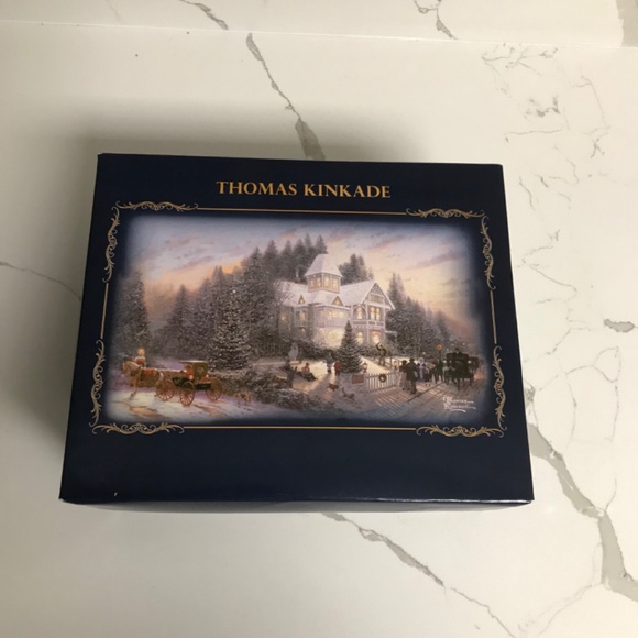 Thomas Kinkade 4 Glass Christmas Luminary Ornaments “The Sparkle of Winter” - Picture 5 of 5